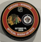 Blackhawks Vs  Jets Warm Up Puck 10 15 26 Patrick Kane Usa Born Assist Record