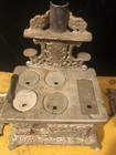 Vintage Antique Eagle Toy Nickel Cast Iron Stove Miniature Salesman Sample Size