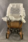 Vintage Cane Wicker Baby Doll Stroller Pram Metal And Wood Nice Please Read