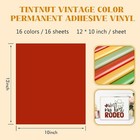 Adhesive Vinyl 16 Sheets 12x10 Inches For Craft Cutting And Diy Projects