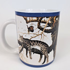 Charles Wysocki  too Pooped To Participate  Cat Art Coffee Mug Tree Bird Chase
