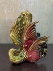 Vtg  Mid-century Ceramic Fish Vase Hull Or Royal Copley Style Iridescent Glaze