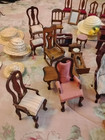 Lot Of 30 dollhouse Miniatures  Furniture  Table Piano Chairs Hats Vintage 