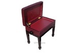 Genuine Leather Mahogany Adjustable Piano Bench stool chair With Storage