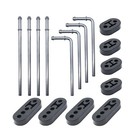16pcs Exhaust Hanger Kit Heavy Duty 3 8  10mm  Mild Steel Zinc Coated Rod Rubber