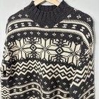 Vintage 100  Lambswool Sweater Small 90s Y2k Fair Isle Ski Oversized Chunky Wool