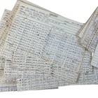 Vintage Handwritten Ledger Cards X10   1970s New Orleans Junk Journal Ephemera