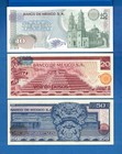 Mexico 10 20 50 Pesos Varies Dates Uncirculated Banknotes Set   1