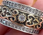 Diamond Band Ring Solid 14k Yellow Gold   Solid 925 Size 7 5 All Genuine