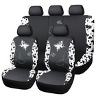 Faux Leather Cow Print Car Seat Covers - Full Set Of Butterfly Car Seat Covers