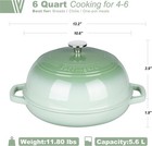 Enameled Cast Iron Dutch Oven With Lid  Bread Oven  6 Quarts  Green