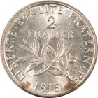 1915 France Silver 2 Francs  2685 Oz Asw Km-845 1     Uncirculated 