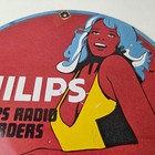Vintage Philips Radio Sign - Stereo Recorder Porcelain Gas Service Sales Sign