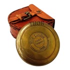 Vintage Style Brass Pocket Compass 2 5  Antique Finish Leather Case