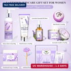 Lavender Spa Bath And Body Gift Set - Relaxing Self Care Baskets For Women - Bir