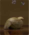 5 3  China Pure Bronze Hand-carved Lucky Quail Bird Statue Storage Box