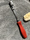 Snap-on Thlfd72 Red 1 4  Drive Hard Grip Long Flex-head Ratchet Gently Used 