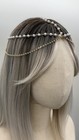 Pearl   Rhinestone Gold Head Chain Bridal Headpiece Boho Goddess Hair Jewelry