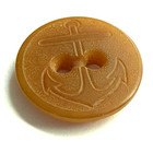 Vintage Pressed Vegetable Ivory Nautical Anchor Picture Button   Almost 5 8 
