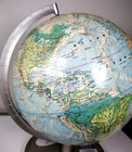Vintage 1960s Rand Mcnally World Portrait Globe 12  W Almanac Facts Dial On Base