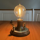 1979 1879-1979 100th Anniversary Thomas Edison Bulb Replica Wood Base Works