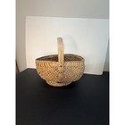 Vtg Appalachian Basket Trio White Oak Splint Buttocks Basket  Woven Rib  Basket
