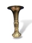 Antique Chinese Bronze Gu Vase Wine Vessel Vase Engraved Ethnic Oriental Art