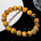 Natural Bumblebee Jasper Yellow Crystal Healing Reiki Men Women Stretch Bracelet