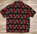 Naruto Shippuden Akatsuki Cloud Shirt Black Red Button-up 100  Rayon Men s L