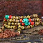 8mm 108 Beads Tibetan Blessed Vintage Yak Bone Buddhist Mala Necklace