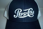 Pepsi Cola Mesh Snap Back Hat New Script Logo Blue   White Never Worn