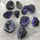  5  Extra Extra Large Black Geode Crystal With Purple green Center    7 Pounds 