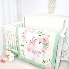 4-piece Crib Bedding Set  Baby Girl Crib Bedding Set Butterflies Floral Nursery