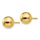 10k Yellow Gold Polished 8mm Ball Stud Earrings For Women