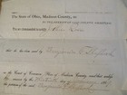 Original 1868-69 Sheriff Summons ohio Madison County sued 