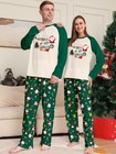 Merry Christmas Green Pajamas Matching Sets Family Xmas Santa Sleepwear Holiday