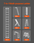Multi-purpose Folding Ladder  7-in-1 Tall Step Ladder  A Frame 3 Step Adjustable