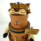 Vintage Reindeer 3 Compartment Gift Box Set 7 5  Holds Sign Says Merry Christmas