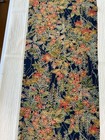 Vintage 14 x62   japanese  Kimono Silk Fabric  Navy Blue  Colored Discharge Of21
