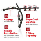 Yakima Fullback 3 Bike Capacity Car Trunk Bike Strap Rack With Zipstrips  Black