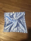 Baby Essentials Blue Satin Puppy Dog Security Blanket Lovey Rattle Toy Brown Eye