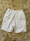 Lacoste Sport White Athletic Elastic Shorts Youth Sz 10 Crocodile Logo Nwt