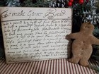 1700 s Primitive Colonial Vintage Style Christmas Gingerbread Real Recipe  Sign