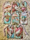Valentine s Shabby Chic  Linen Cardstock Hang Tags Set Of 8  b 