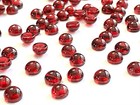 50 Vintage Preciosa Czech Glass Ruby White Swirl Flawed 5mm Round Cabochons D220
