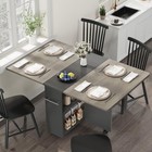 Folding Dining Table With Drop Leaf Storage Racks For Small Kitchen Space Saving
