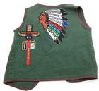 Retro 1990s Boy Scout Patches Green Vest Sioux Federation Campout Y-indian Guide
