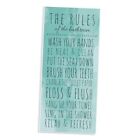 Stupell Home D  cor Bathroom  the Rules  Turquoise Art  7 17l  X 7w  Wall Plaque