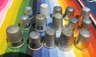 Antique Lot Of 65 Advertising Metal Celluloid Souvenir Novelty Sewing Thimbles
