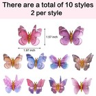 Glitter Butterfly Hair Clips  20 Pcs Double Layer Thin Gauze Hair Clips Butte   